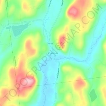 Carte topographique West Hebron, altitude, relief
