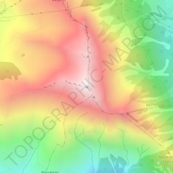 Carte topographique Monte Zerbion, altitude, relief