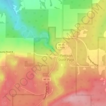 Carte topographique Big Manitou Falls, altitude, relief