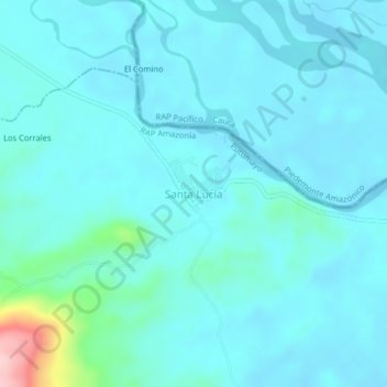 Carte topographique Santa Lucía, altitude, relief