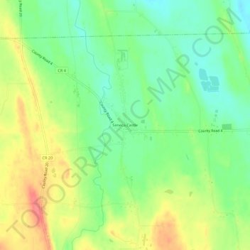 Carte topographique Seneca Castle, altitude, relief