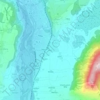 Carte topographique Wetzl, altitude, relief