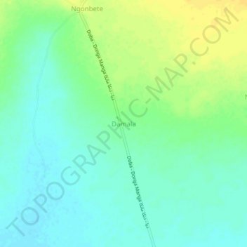 Carte topographique Damala, altitude, relief