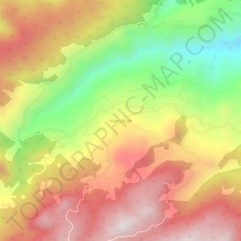 Carte topographique Hanyatak, altitude, relief