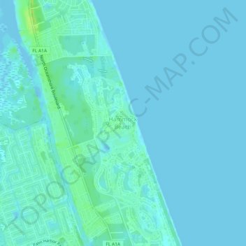 Carte topographique Hammock Beach, altitude, relief