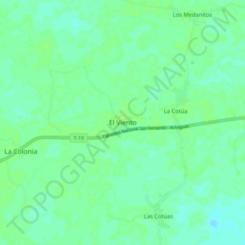 Carte topographique El Viento, altitude, relief