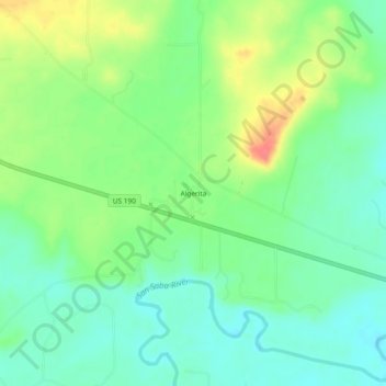 Carte topographique Algerita, altitude, relief
