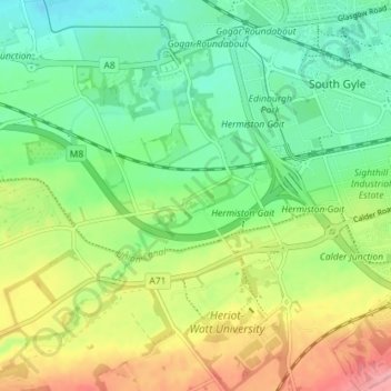 Carte topographique Gogarbank, altitude, relief