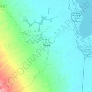Carte topographique Tisma, altitude, relief