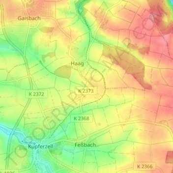 Carte topographique Kubach, altitude, relief