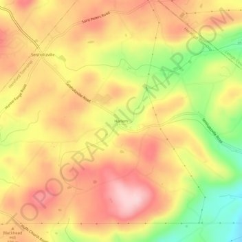 Carte topographique Harlem, altitude, relief