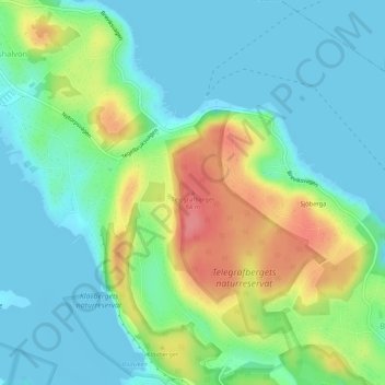 Carte topographique Telegrafberget, altitude, relief