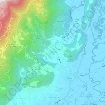 Carte topographique Sarone, altitude, relief