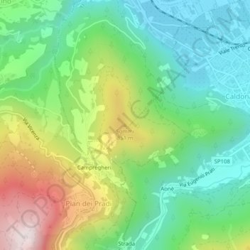 Carte topographique Sommi, altitude, relief