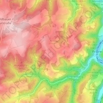 Carte topographique Kalthausen, altitude, relief