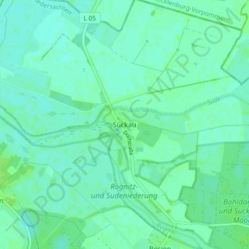 Carte topographique Sückau, altitude, relief