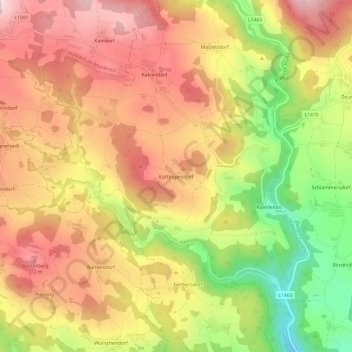 Carte topographique Kottingersdorf, altitude, relief
