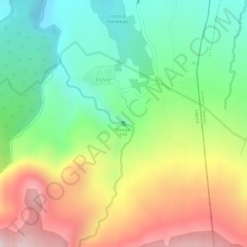 Carte topographique Majayjay Falls, altitude, relief