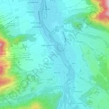 Carte topographique Wegscheid, altitude, relief