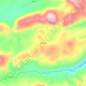 Carte topographique Gardier, altitude, relief