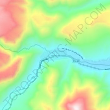 Carte topographique Las Loicas, altitude, relief