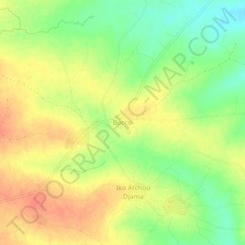 Carte topographique Bocco, altitude, relief