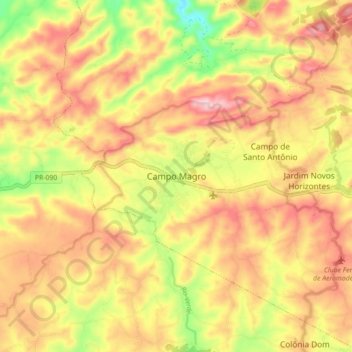 Carte topographique Campo Magro, altitude, relief