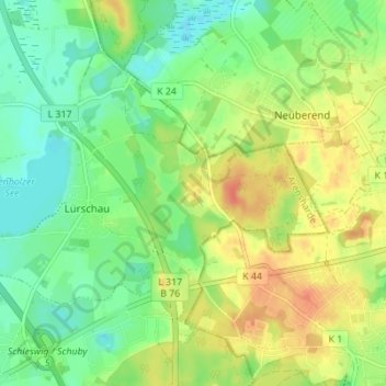 Carte topographique Falkenberg, altitude, relief