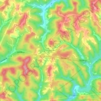 Carte topographique Deerwalk, altitude, relief