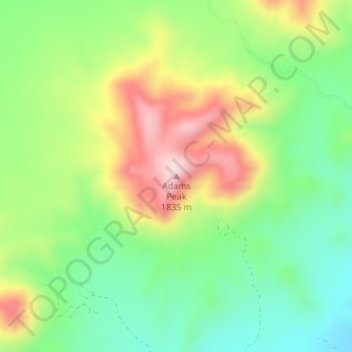 Carte topographique Adams Peak, altitude, relief
