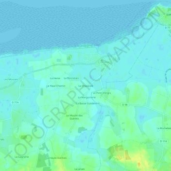 Carte topographique La Chaussée, altitude, relief