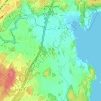 Carte topographique Överkumla, altitude, relief