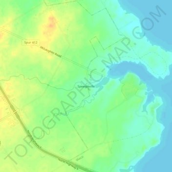 Carte topographique Speegleville, altitude, relief