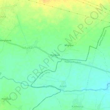 Carte topographique Bor Baori, altitude, relief