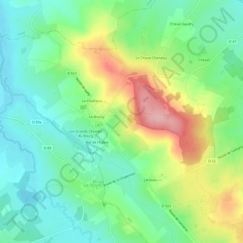 Carte topographique La Marne Perau, altitude, relief