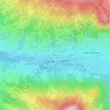 Carte topographique Vorderhindelang, altitude, relief