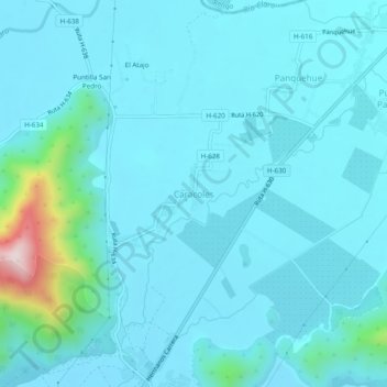 Carte topographique Caracoles, altitude, relief