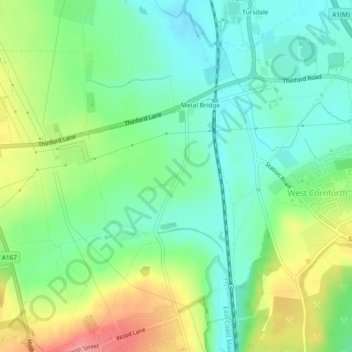 Carte topographique Pine Road, altitude, relief