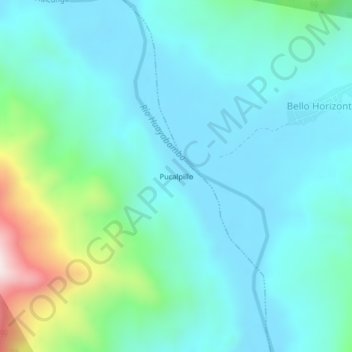 Carte topographique Pucalpillo, altitude, relief
