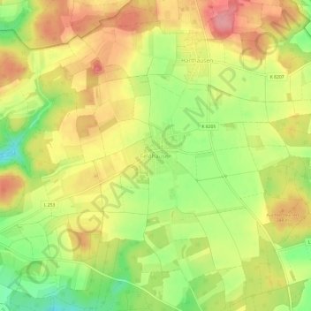 Carte topographique Feldhausen, altitude, relief