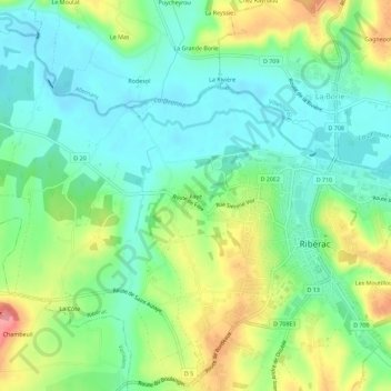 Carte topographique Faye, altitude, relief