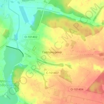 Carte topographique Havronshchyna, altitude, relief