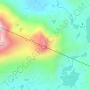 Carte topographique Stehøe, altitude, relief