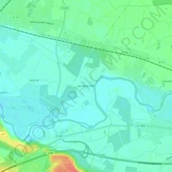 Carte topographique Les Petits Rois, altitude, relief