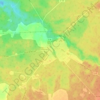 Carte topographique Au Tuc, altitude, relief