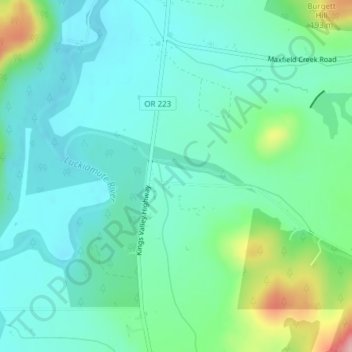 Carte topographique Kings Valley, altitude, relief