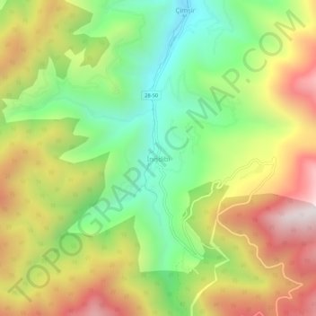 Carte topographique İnişdibi, altitude, relief