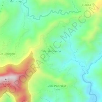 Carte topographique Talahib Payapa, altitude, relief