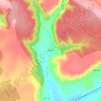 Carte topographique Alboreca, altitude, relief