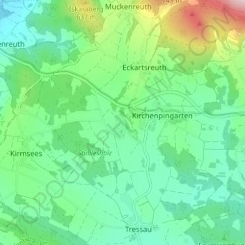 Carte topographique Reislas, altitude, relief